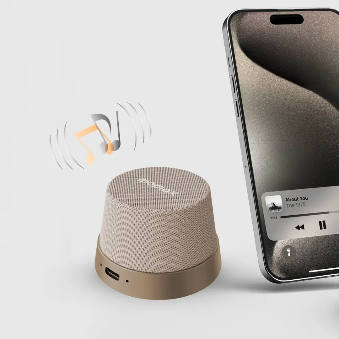 Momax Vibe GO Magnetic Wireless Speaker 2-IN-1 Sandstone(DESERT TITANIUM) Momax Vibe GO Magnetic Wireless Speaker 2-IN-1 Sandstone(DESERT TITANIUM)